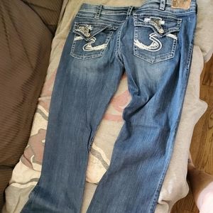 Silver pioneer boot cut womens jeans 34/33